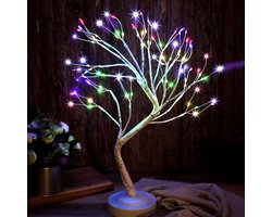 Lampe de Table Bouleau LED Décorative avec 108 Petites Lumières - 8 Modes & Minuteur - Éclairage d'Ambiance pour Fête & Décoration Intérieure