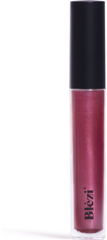 Lippengloss in paars mauve met metallic glans en zwarte dop.
