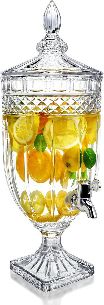 Grote Drankdispenser van Glas voor Warme en Koude Dranken - 5 Liter Drankfontein met Kraan