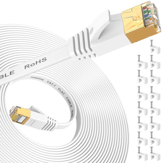 Lange CAT7 Ethernet Kabel 15 meter - Supersnelle Internetkabel Plat ...