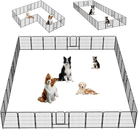 Ellie-Bo EB-6161X8 Easy-Up Puppy Rabbit Play Pen, Silver, 123 x 123 x 61 cm, 8 Piece