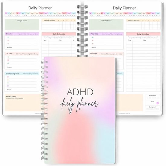 Foto: Dagplanner a5 dagboek planner productiviteitsplanner goede voornemens takenplanner organisatie planner focus planner undated planner dagelijkse agenda werkplanner studieplanner to do planner pastel planner
