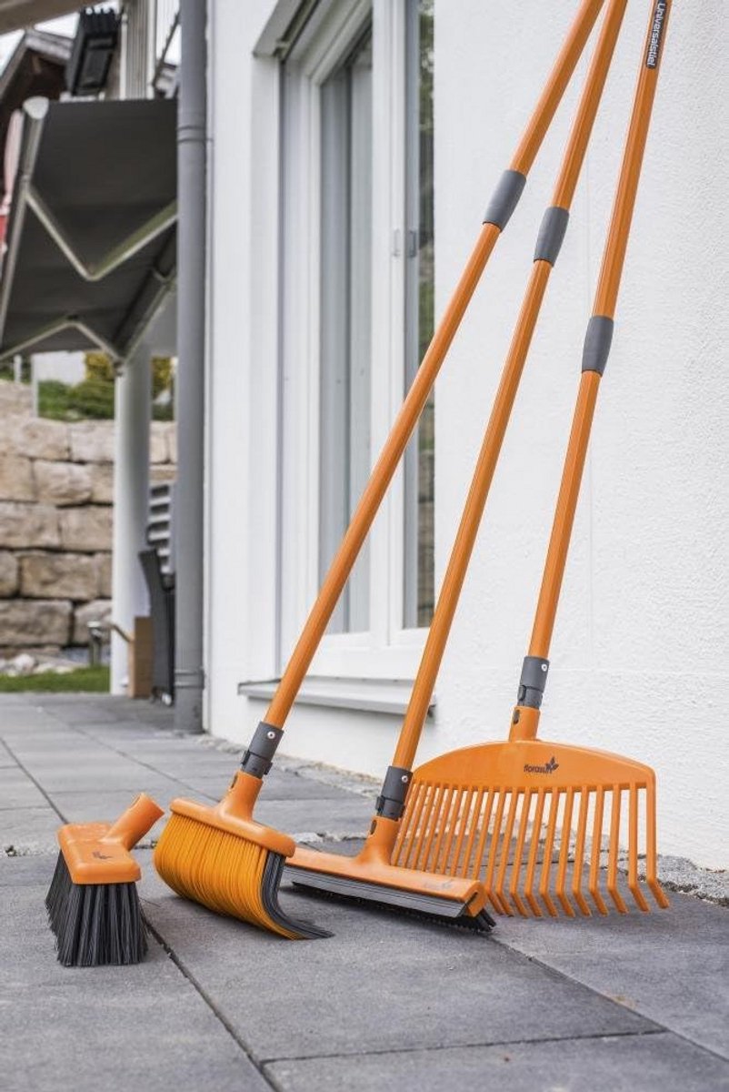 Uittrekbare telescoopsteel van staal en kunststof, 87-147 cm, met ophangoog - oranje/grijs