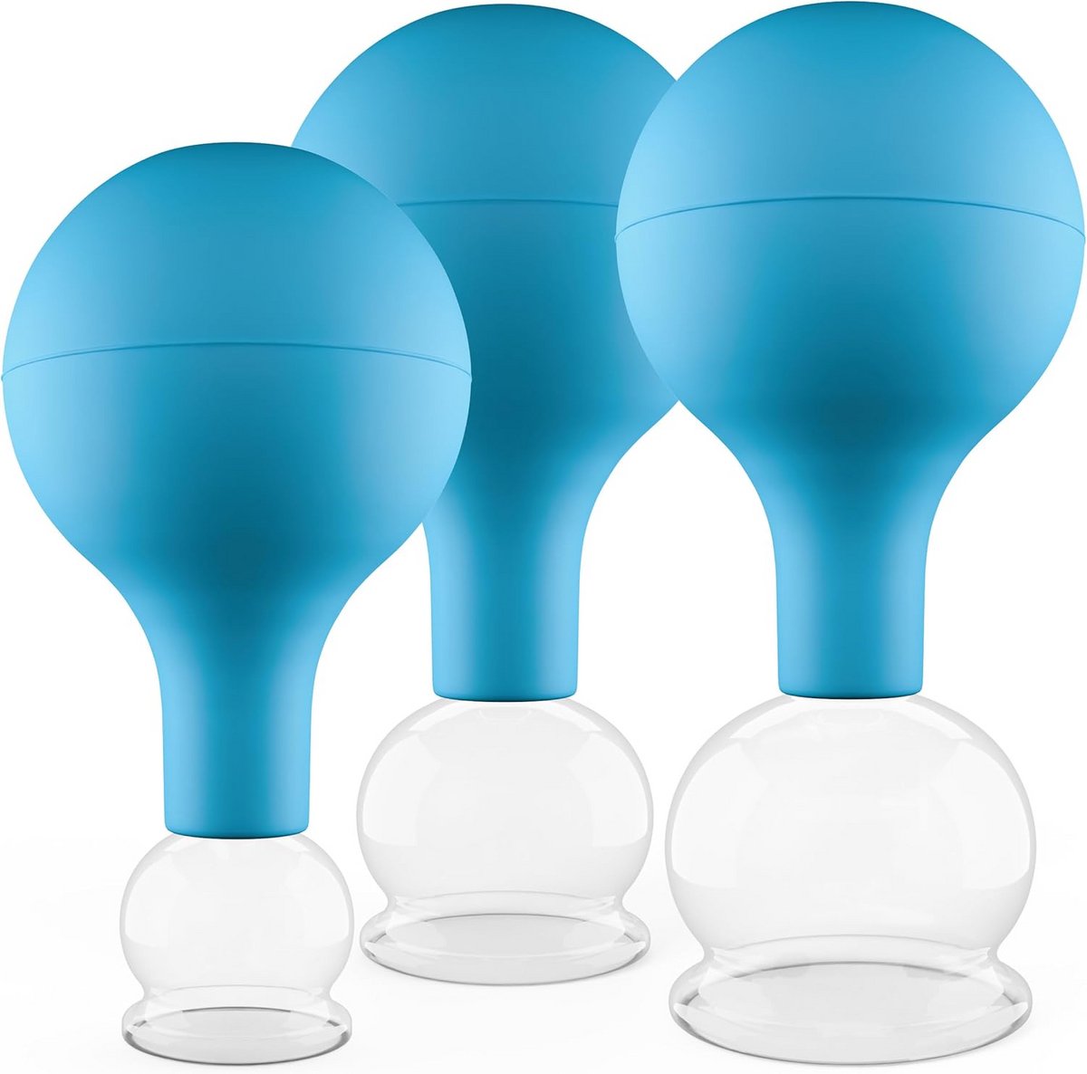Set van 3 Medische Cuppingglazen in Verschillende Maten voor Professionele Massage