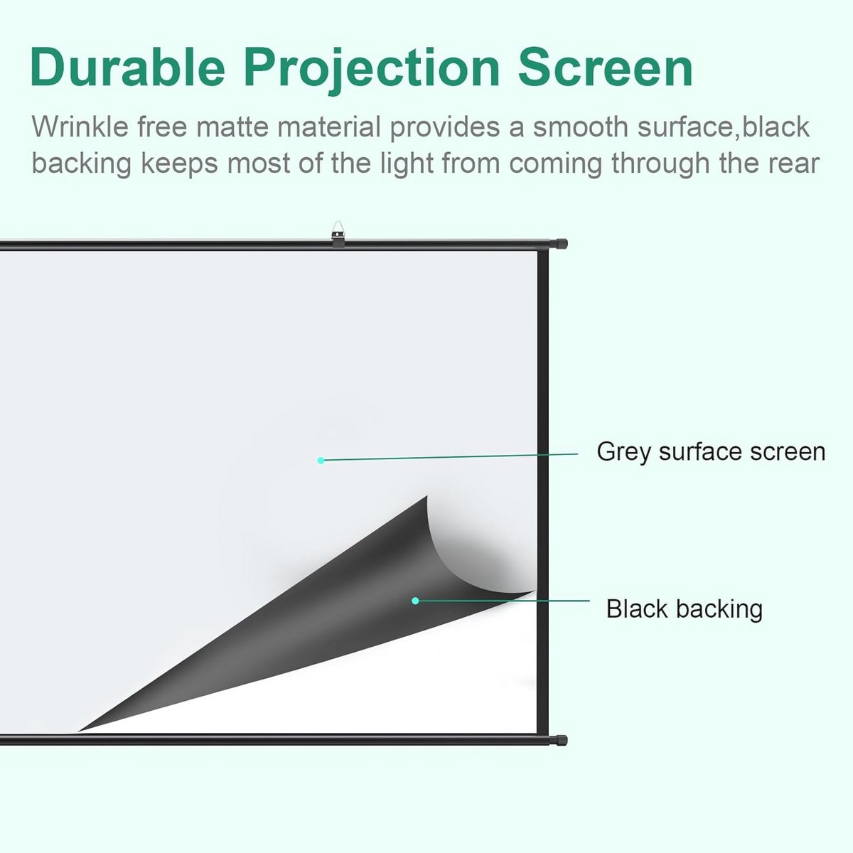 Hangend Projectiescherm 100 inch 16:9 voor Binnen - 4K Full HD 3D Scherm voor Wand- en Plafondmontage