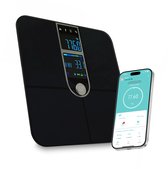 Rockerz Personenweegschaal – Bluetooth APP - Hartslagmeter - Dual Screen display & 17 Metingen – Digitale Personenweegschaal - Smart Weegschaal - Vetpercentage - Spiermassa - 180kg - Kleur: zwart