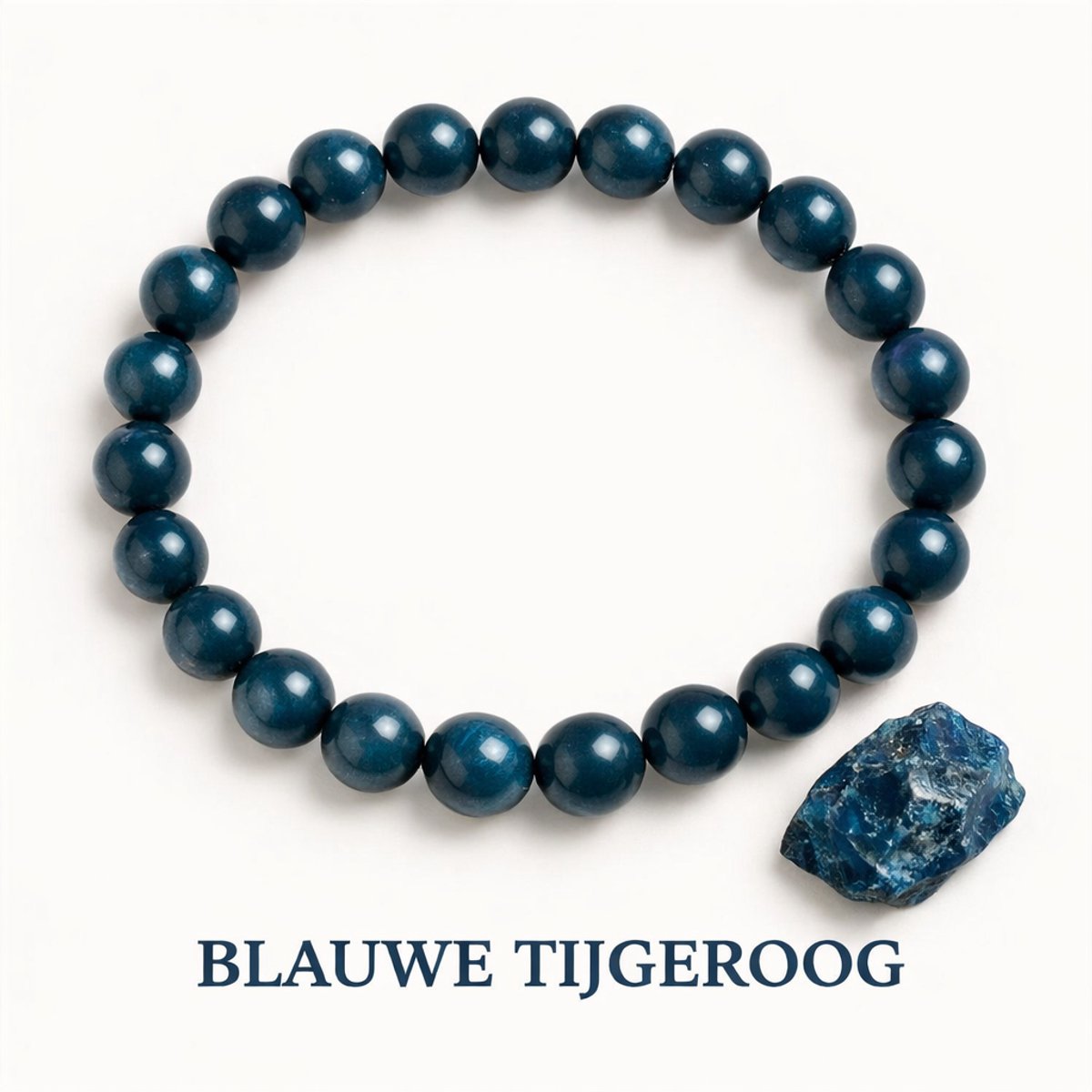 S4H Tijgeroog Blauw Edelstenen Armband 8mm Kralen 18 cm | Spirituele Armband | Stones for Health