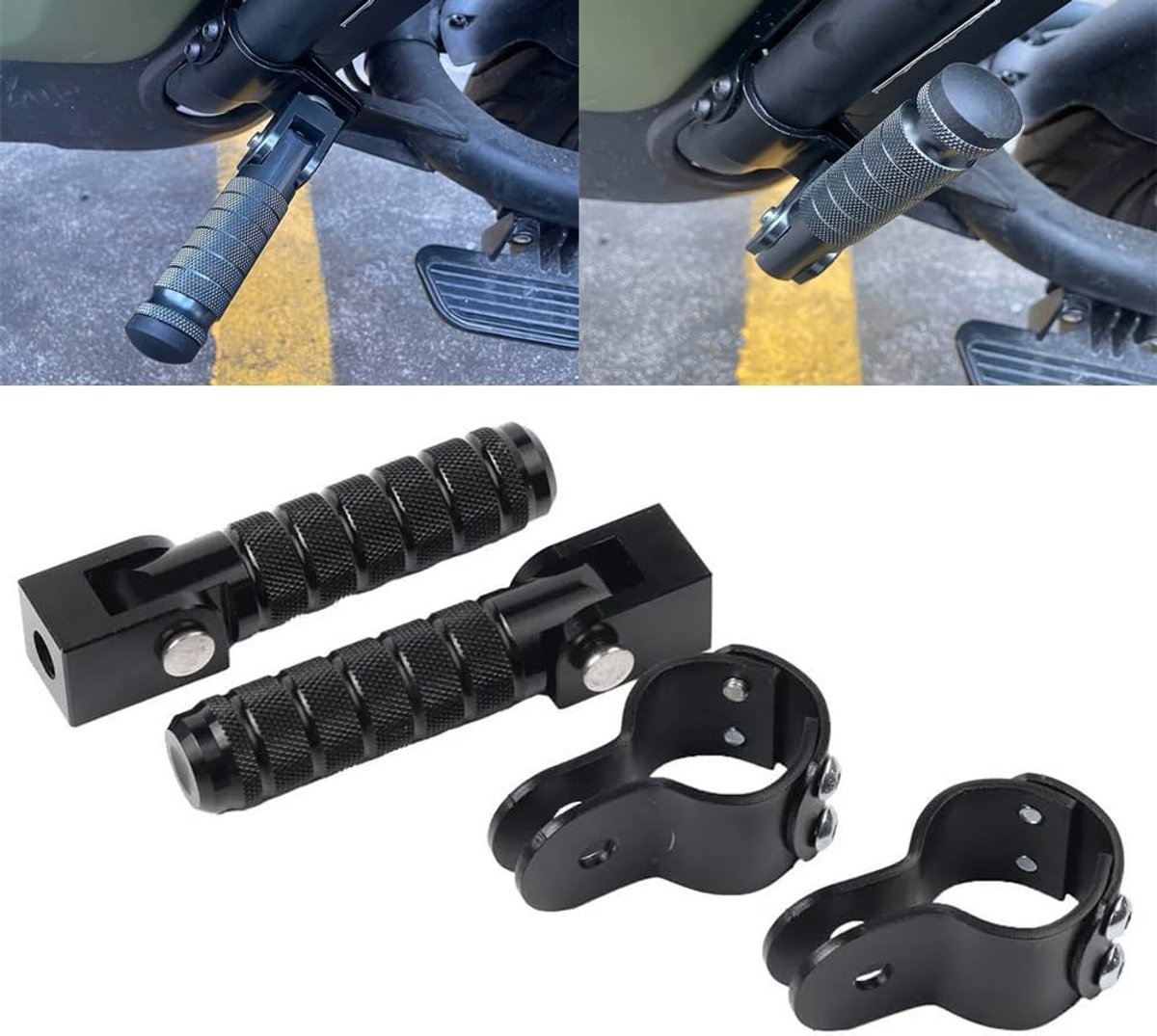 Universele Opvouwbare Voetsteunen voor Motorfietsen en Scooters - 22mm-28mm