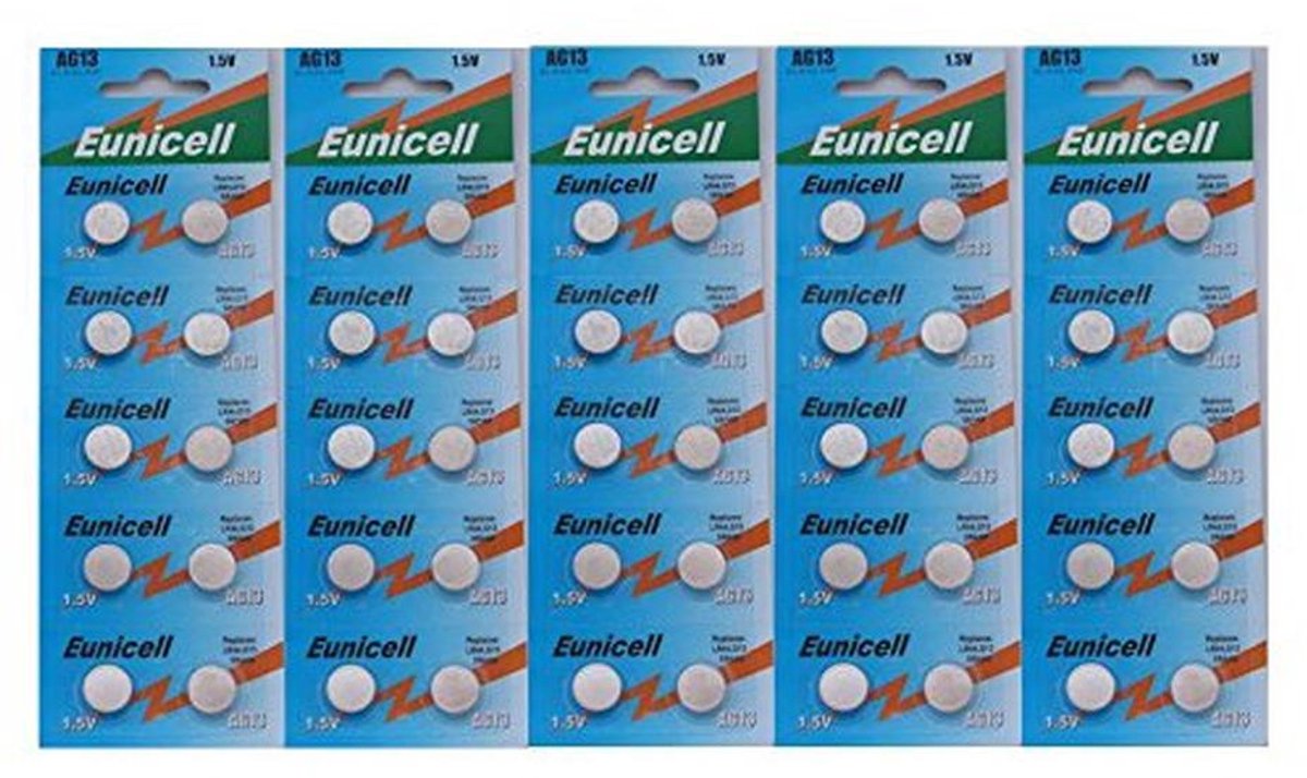 50 x AG13 G13 SR44 LR44 A76 V13GA PX76 A 357 Knoopcelbatterijen