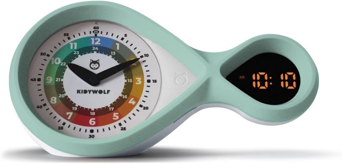 Kinderwekker met Analoge Wijzerplaat en Digitale Weergave - Groen