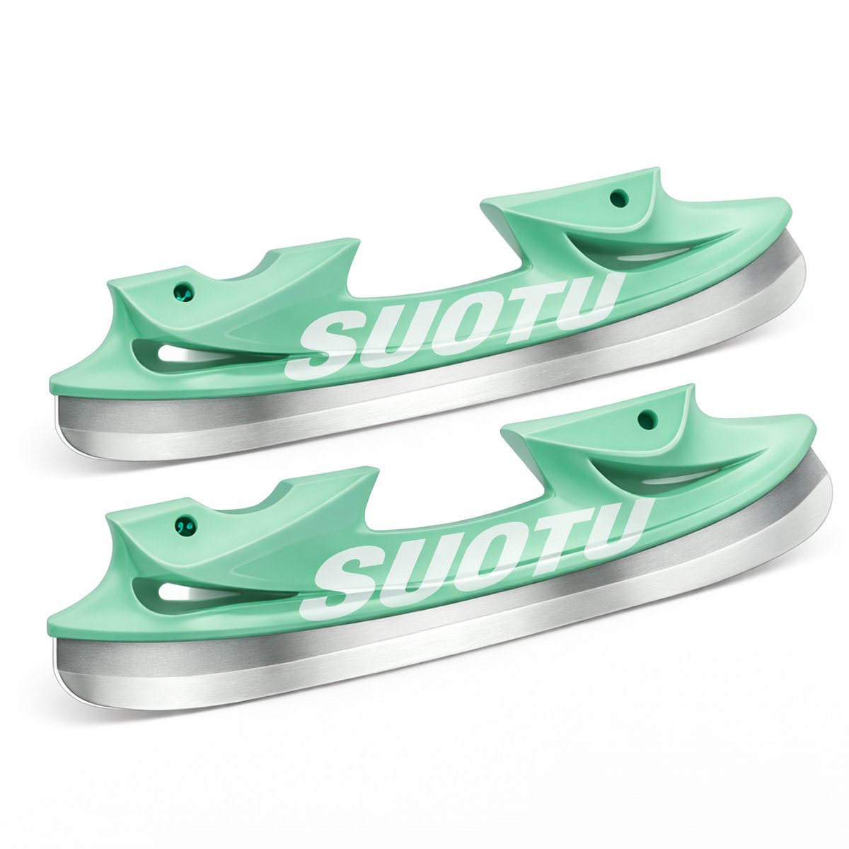 Suotu IJshockeyaccessoires 1 Set RVS Lemmet en Beschermer voor Schaatsen Vervangende lemmeten Geschikt voor de Suotu S78 Skeelers Wit