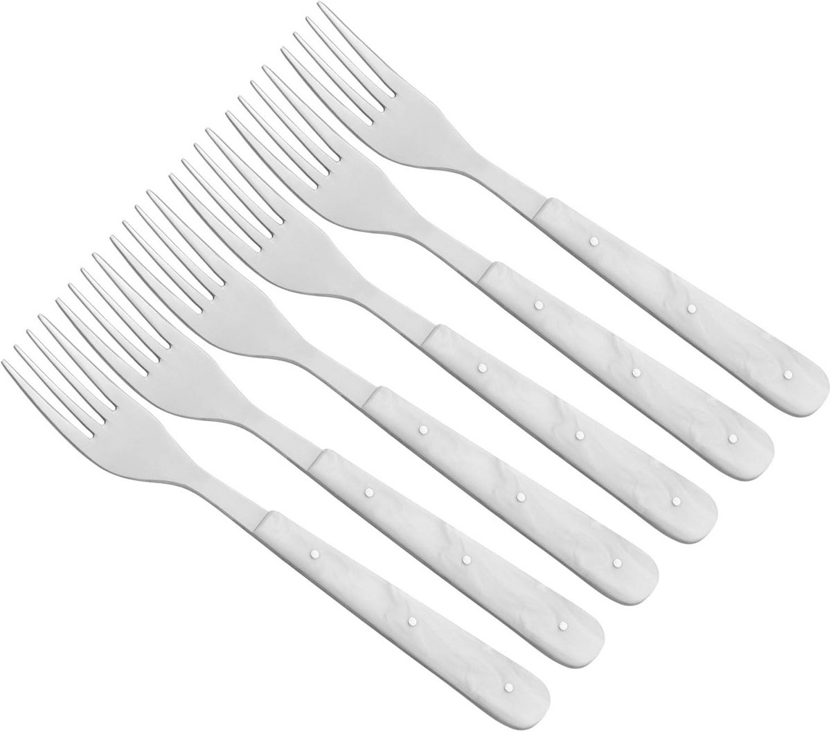 Menu Lepelset 6 Stuks - Hoogwaardige RVS Soeplepels met Imitatie Moederparel Handvatten