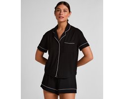 Hunkemöller Dames Nachtmode Jacket Jersey Essential - Zwart - maat L