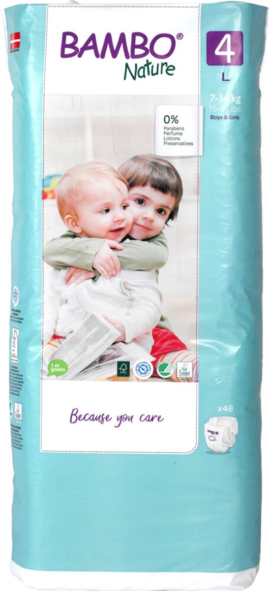 Bambo Nature Luiers Maat 4 (7-14 kg) 48 stuks