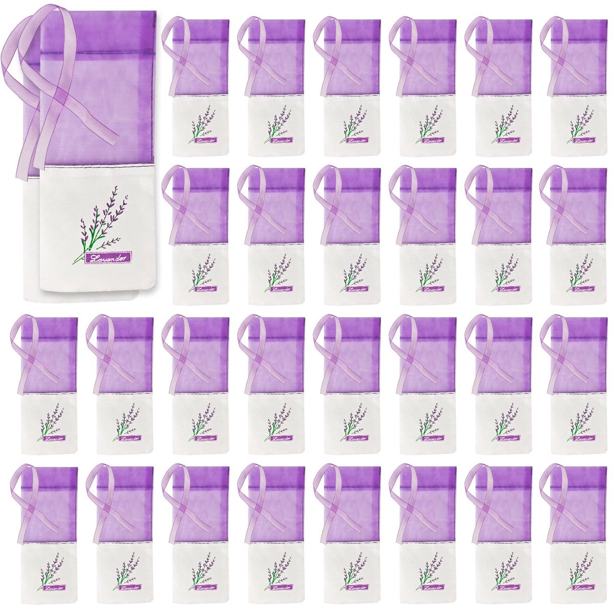 IMPERATORIS® Geurzakjes voor Kledingkast - Ladeverfrisser - Aromatherapie - Voor Kleding en Auto - Lege lavendelzakjes - 30 Stuks