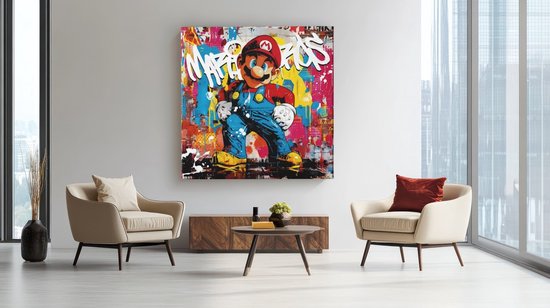 Tableau Canvas Carré - Pop Art - Graffiti - Wall Art Colorée - 60x60 cm