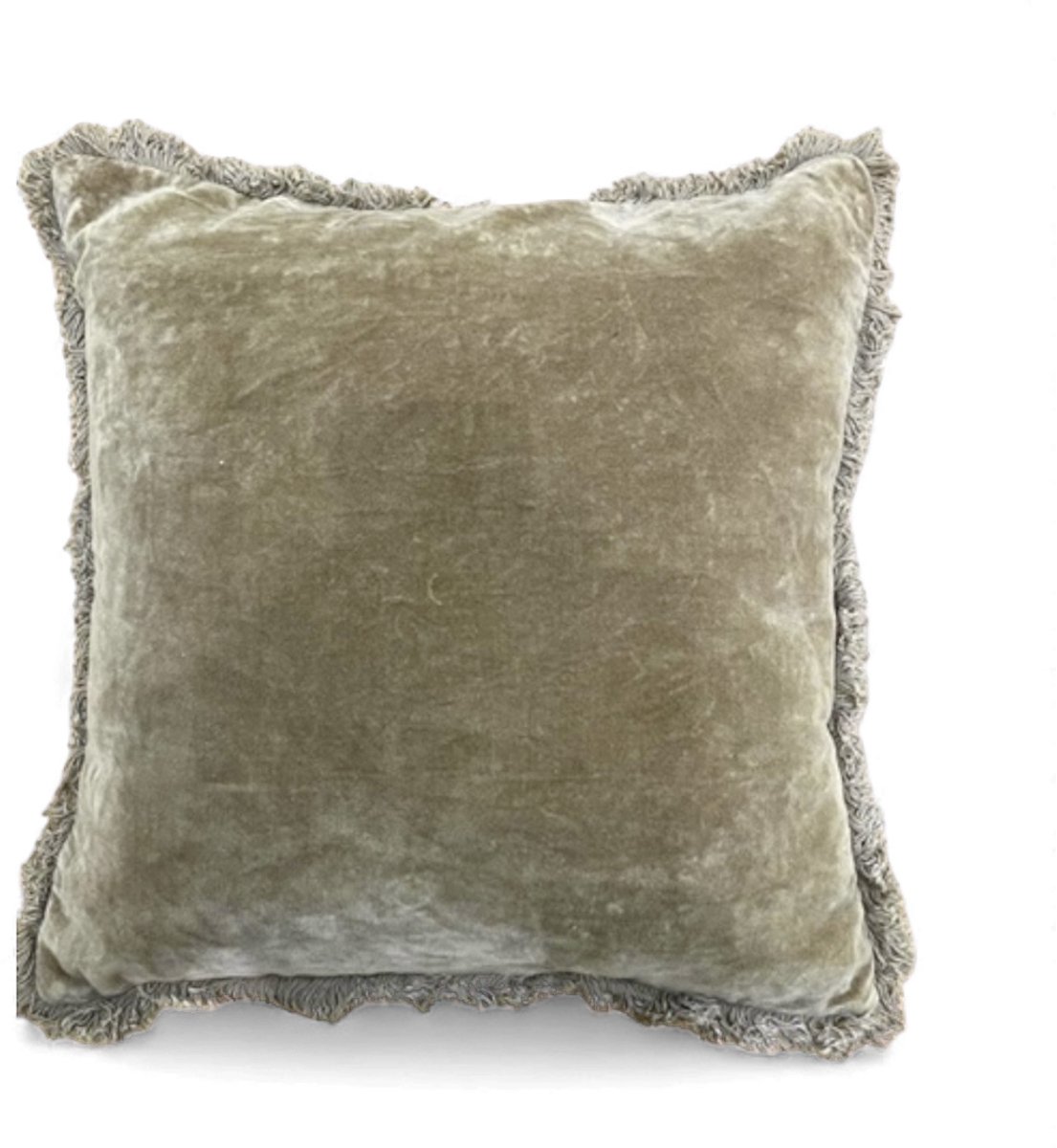 by Mooss - Sierkussen - Velvet - Fluweel - Franjes - Mushroom - 50x50 cm - Hip - Trendy - Accesoires - Decoratie