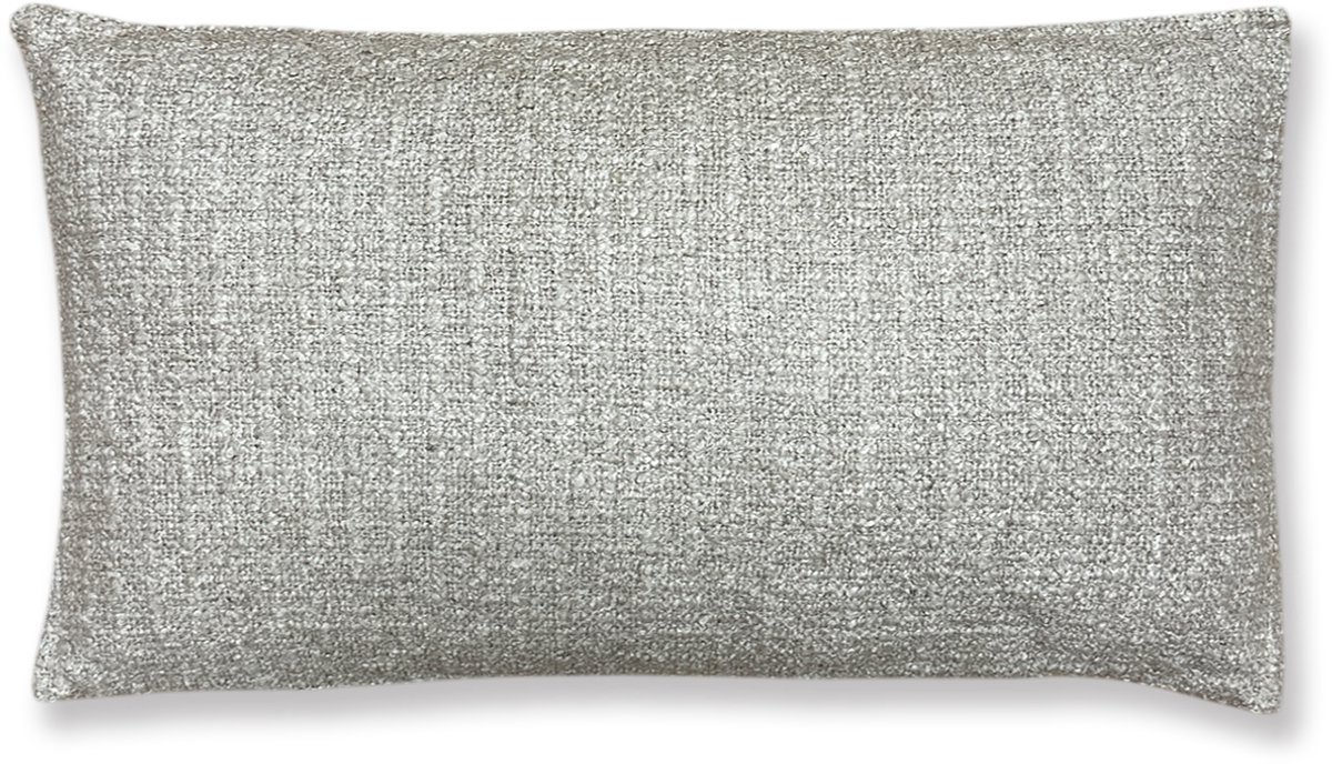 by Mooss - Sierkussen - Linnen - Gemelleerd - Grey - Beige - Brown - 50x30 cm - Hip - Trendy - Accesoires - Decoratie
