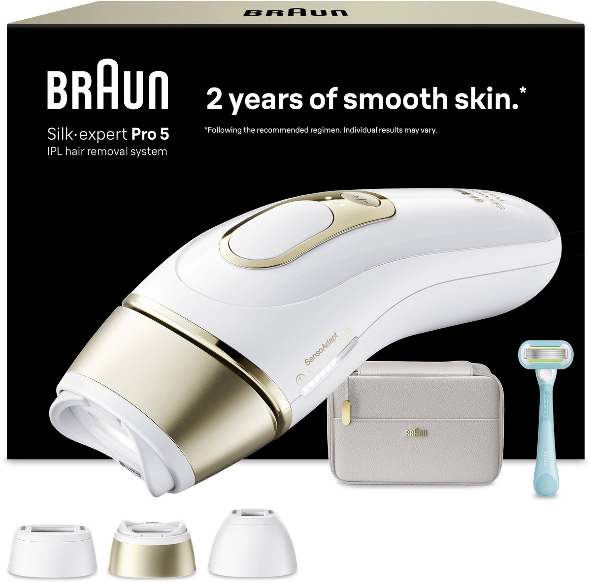 Braun IPL Silk·expert Pro 5 - IPL ontharingsapparaat - PL5311 - Ontharing Voor Thuis - 3 Opzetstukken