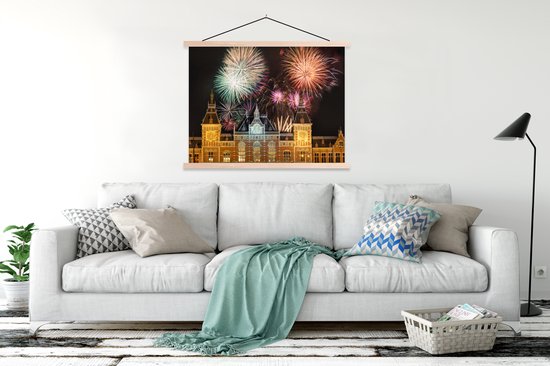 Affiche scolaire - Feux d'artifice - Amsterdam - Central - 150x113 cm - Lattes vierges