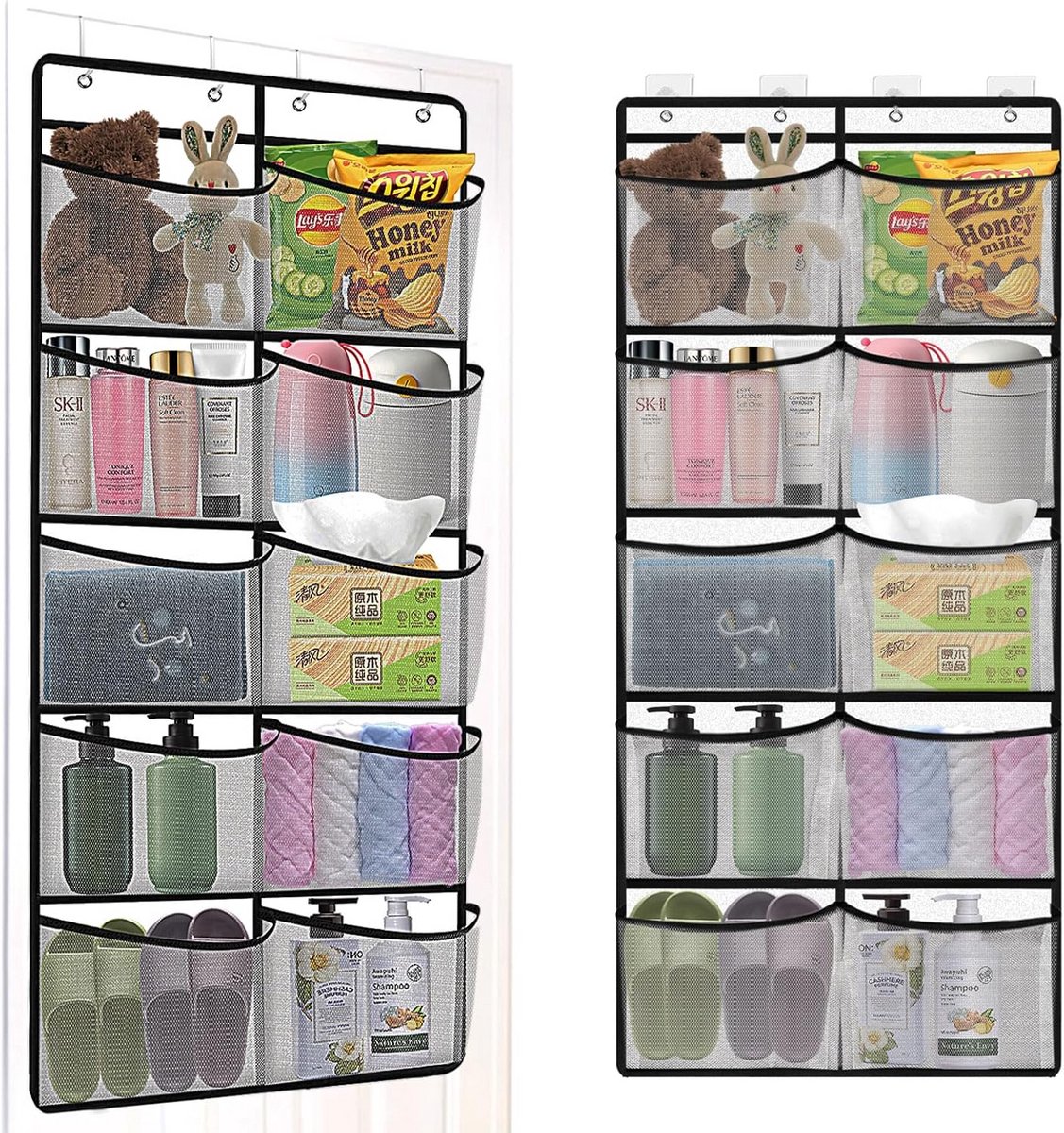Opvouwbare Hangorganizer met 10 Netvakken - Multifunctioneel Rekje voor Deur