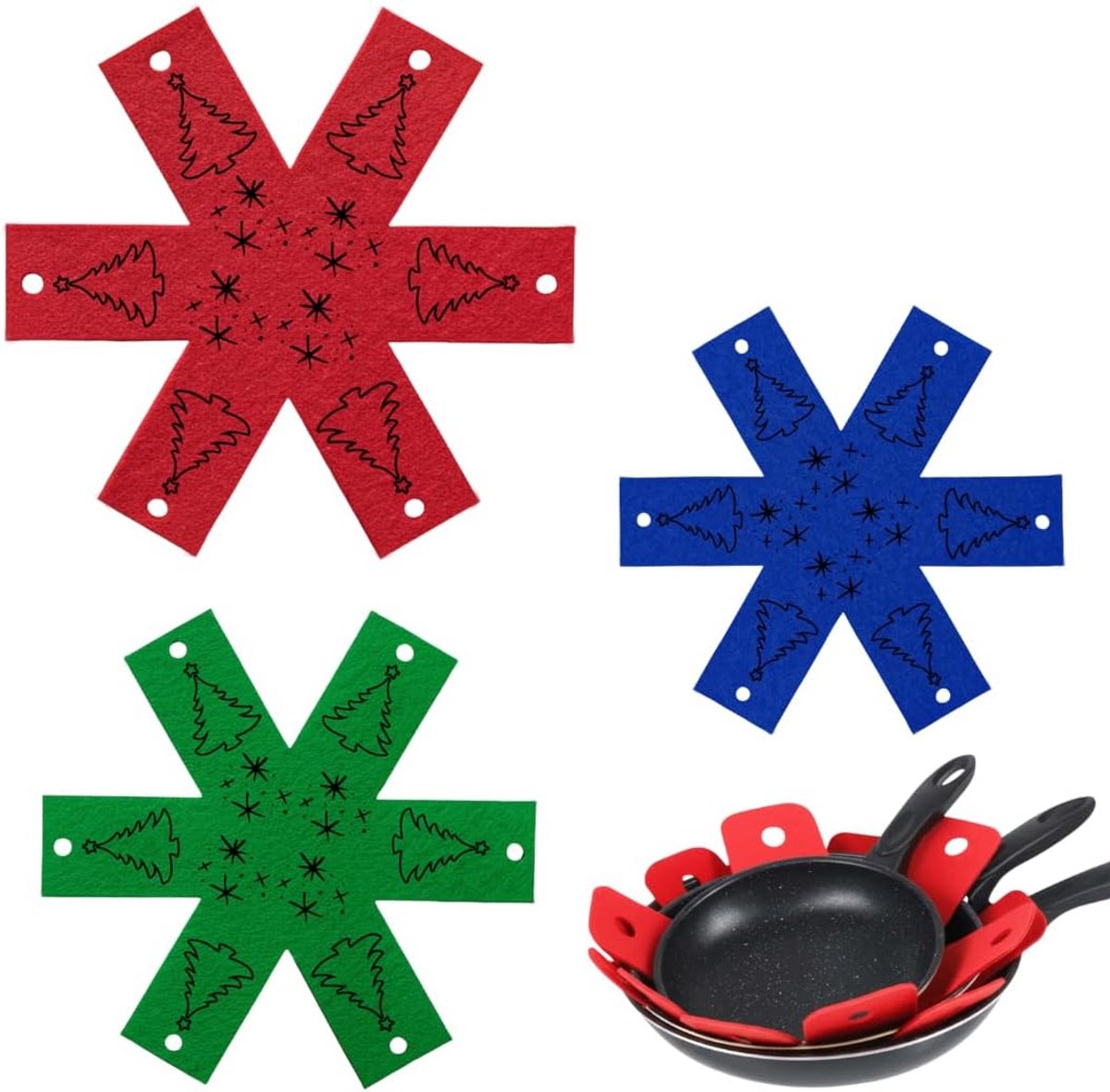 Pannenbeschermer 6 Stuks voor Stapelbescherming - Keukenaccessoire