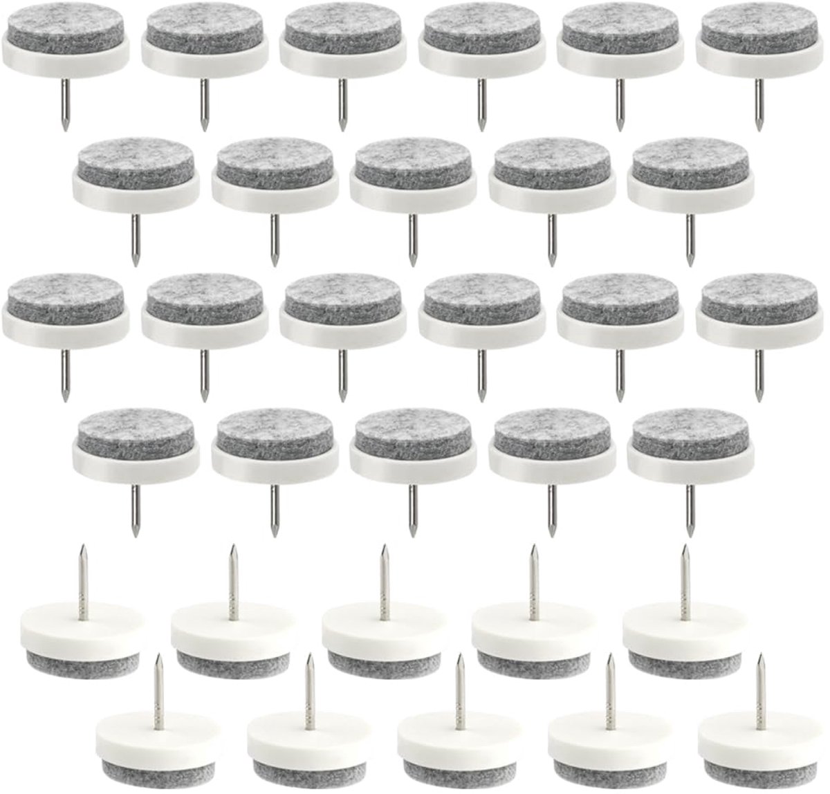 IMPERATORIS® Viltglijders - Anti-kras Viltjes - Zelfklevend - Bescherming voor Vloeren en Meubels - Stoelpootdoppen - Meubelbeschermers - Set van 32 - wit-bruin