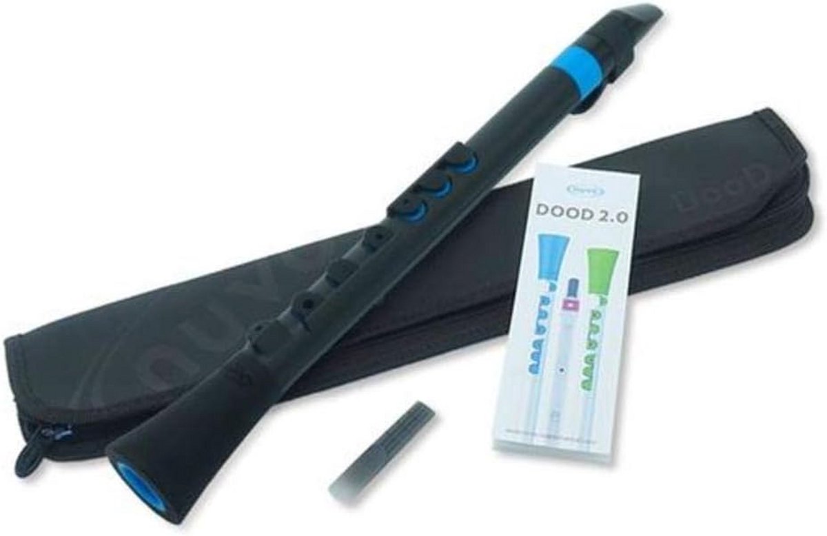 Simpel Leerinstrument met Klarinet Vingering in Zwart en Blauw