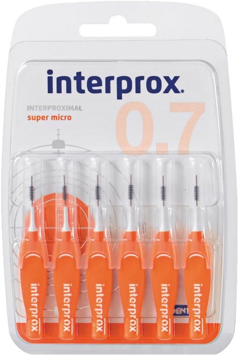 Interdentale borstels oranje super micro 6 stuks – 3-pack (18 totale borstels)