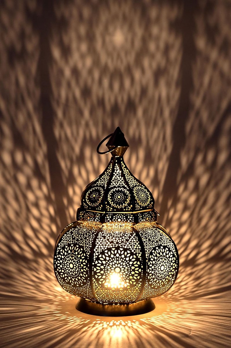 Oosterse Lantaarn van Metaal - 30 cm - Decoratieve Windlicht voor Binnen en Buiten