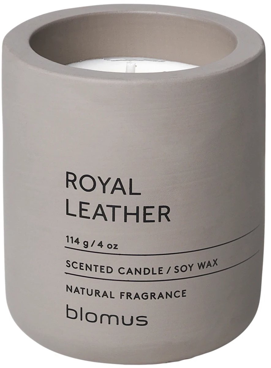 Blomus Fraga Geurkaars - royal - leather - hoogte 8cm - diameter 6.5cm - satellite