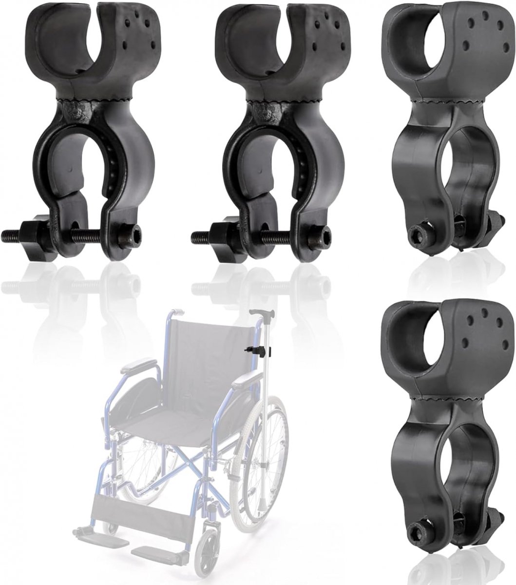 Stokhouder 4-delig – Rolstoelaccessoire, voor buizen 2.2-3 cm