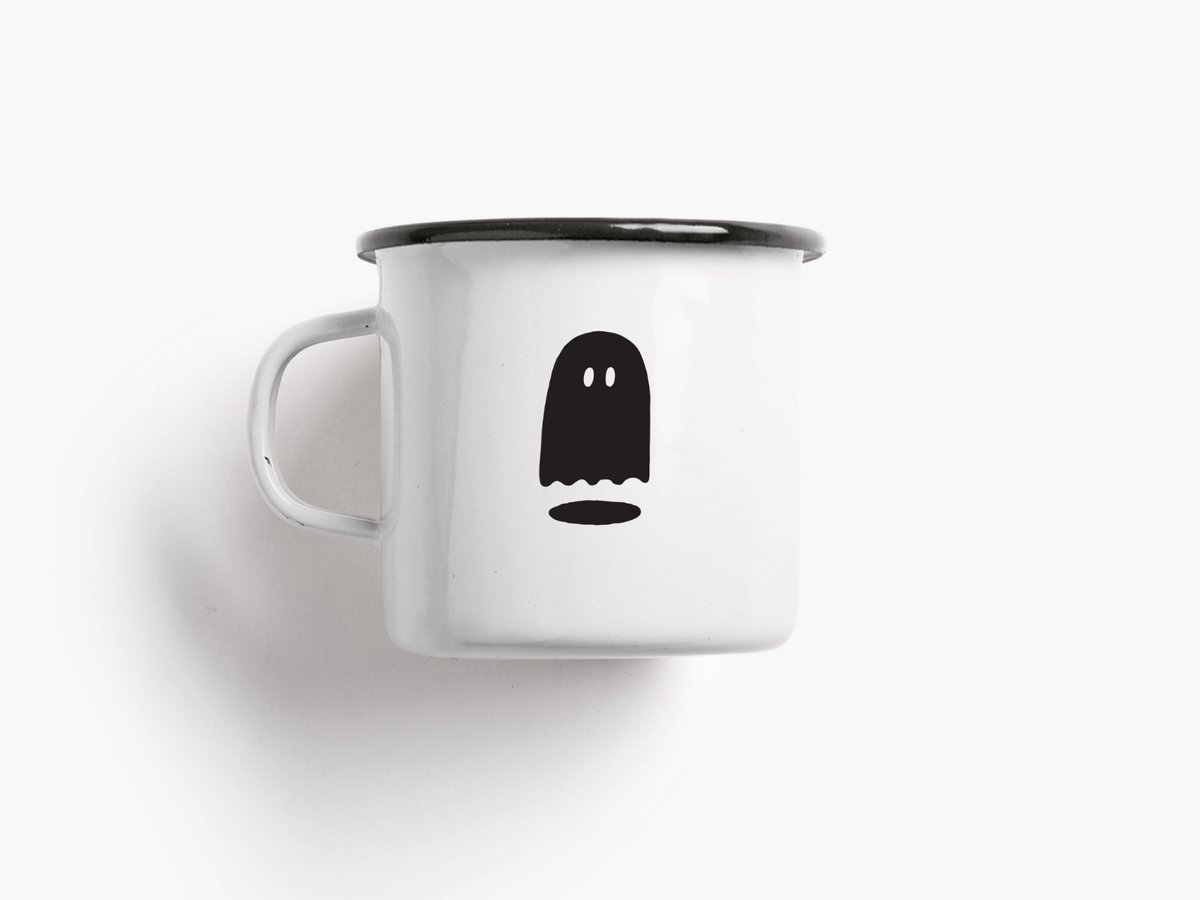 Emaille Mok | Boo | Halloween | Koffie | Thee | Beker | Servies | Woonaccessoires | Woon | Accessoires | Woonaccessoire | Accessoire | Kerstmis | Kerst | Feest | Decoratief | Decoratie Deco Sfeer| Interieur | Inrichting | Woonkamer | Wonen | Sfeervol