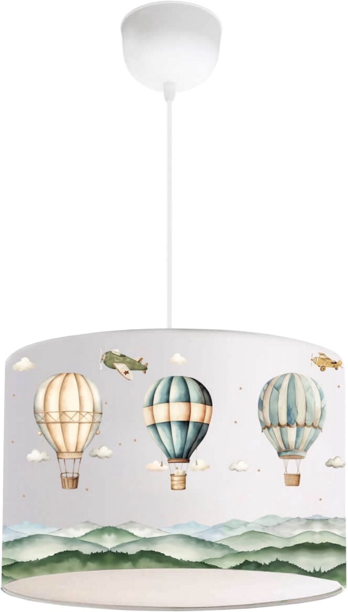 Kinder hanglamp Rugby wit met heteluchtballon motief lux.pro