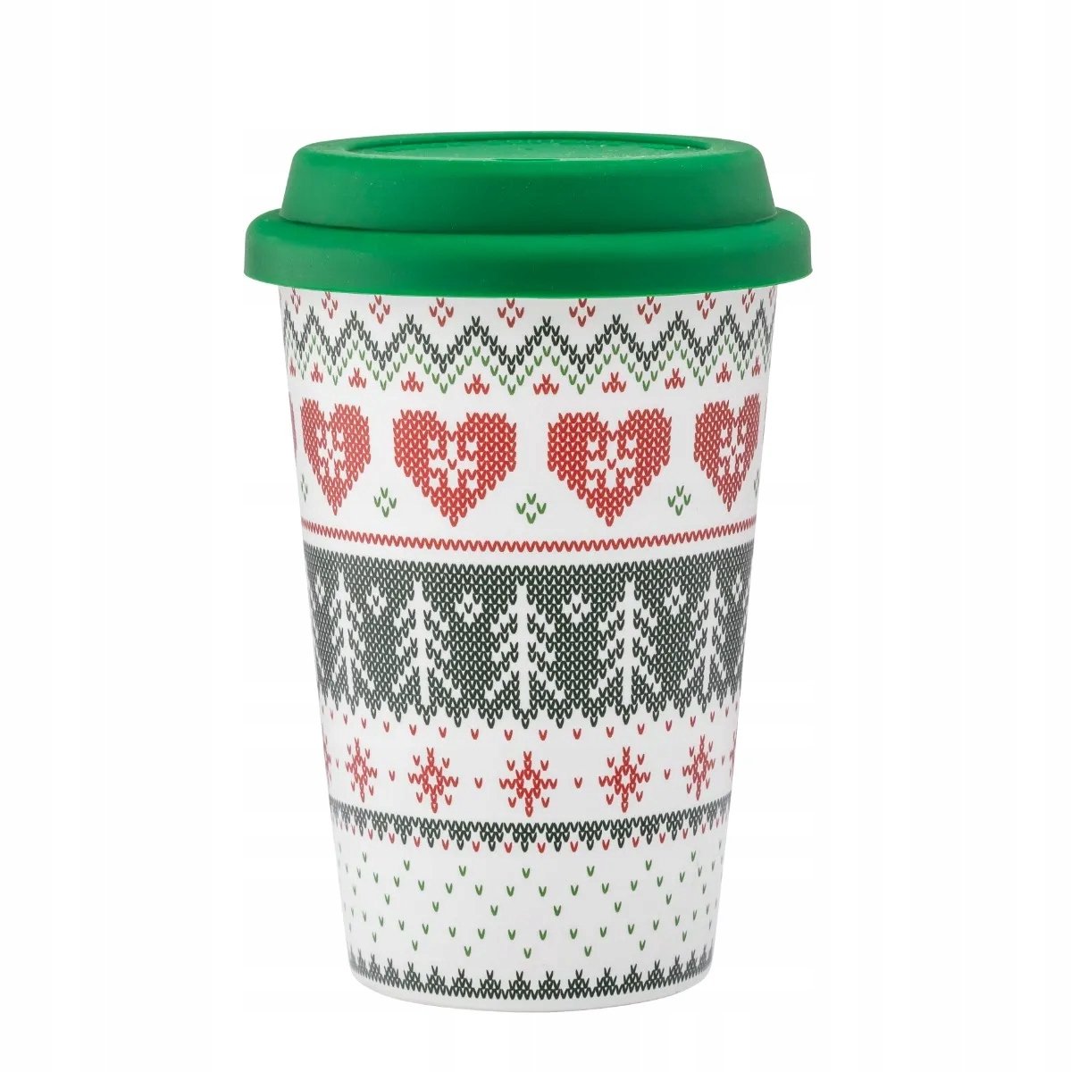 Porseleinen Mok 390ml met Siliconen Deksel - Ideaal voor Koffie & Thee