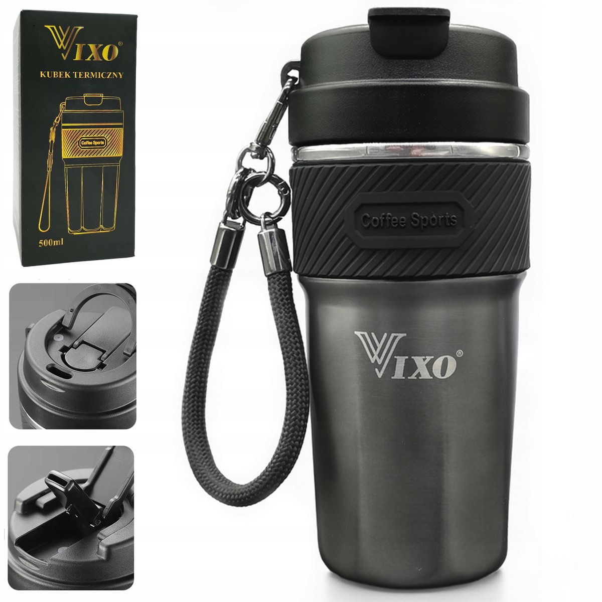 VIXO Thermosbeker 500ml - Keramisch & RVS 316L - Warm/Koud 12-24u