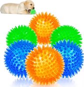 6 x Speelbal Hond - Hondenspeeltje - Honden Bal - Hondenbal - Bal Hond - Egelbal - Hondenspeelbal - Piepbal Hond - Apporteer Speelgoed - Rubberen Speelbal Hond - Honden Speelbal - Egelbal - Honden Spike Bal - Gebitsverzorging - Diameter 6.5cm