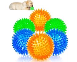 6 x Speelbal Hond - Hondenspeeltje - Honden Bal - Hondenbal - Bal Hond - Egelbal - Hondenspeelbal - Piepbal Hond - Apporteer Speelgoed - Rubberen Speelbal Hond - Honden Speelbal - Egelbal - Honden Spike Bal - Gebitsverzorging - Diameter 6.5cm