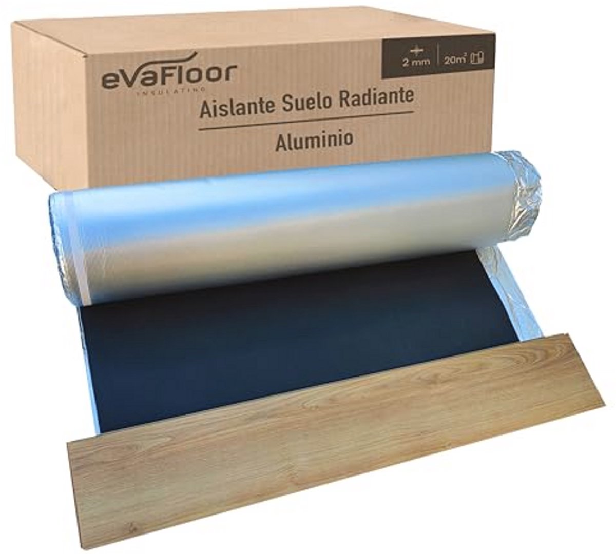 Aluminium Geluidsisolatie Onderlegger voor Laminaat met Vloerverwarming - 20m Rol - 2mm EVA + Aluminium