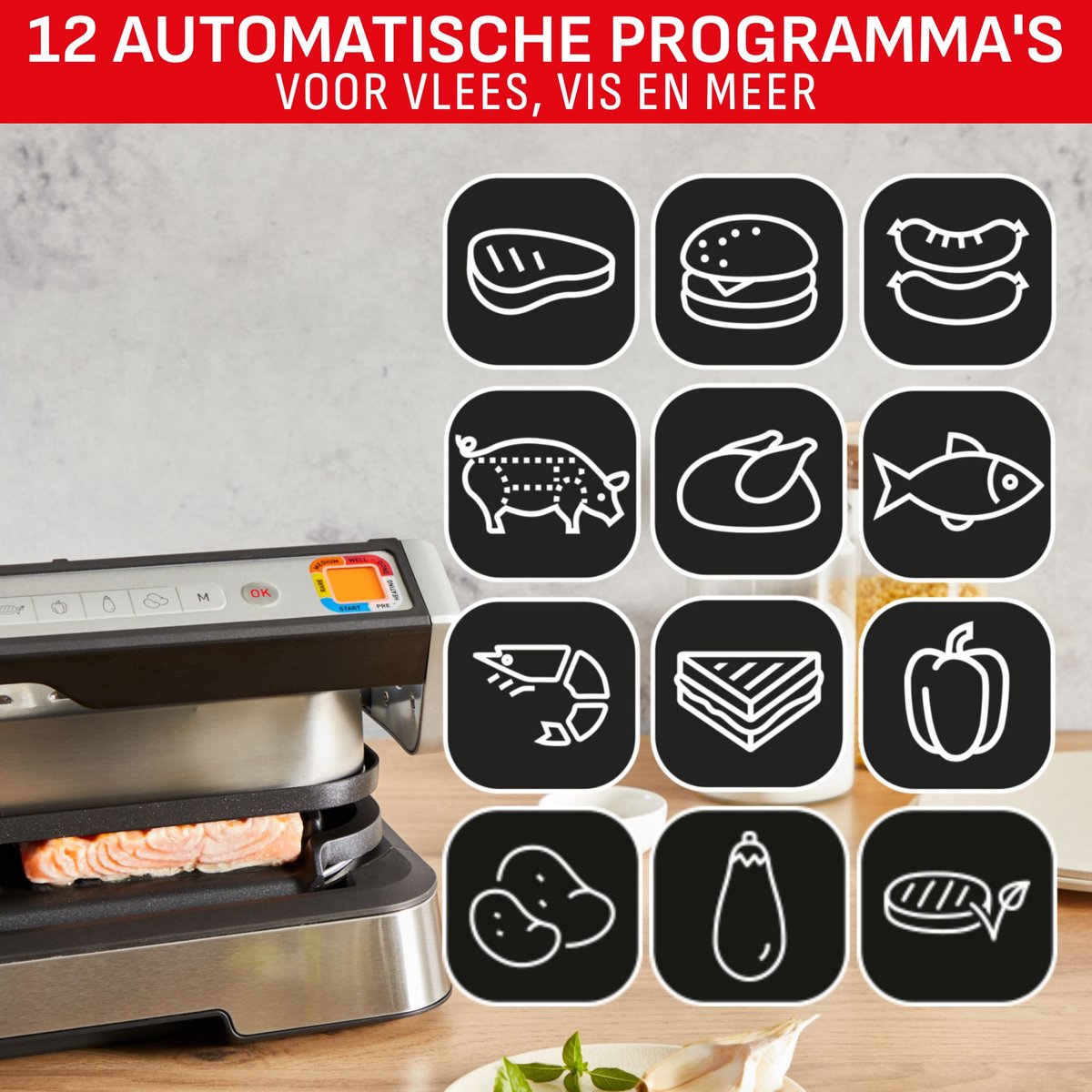 Tefal Tefal OptiGrill 4in1 Contactgrill - afbeelding 5