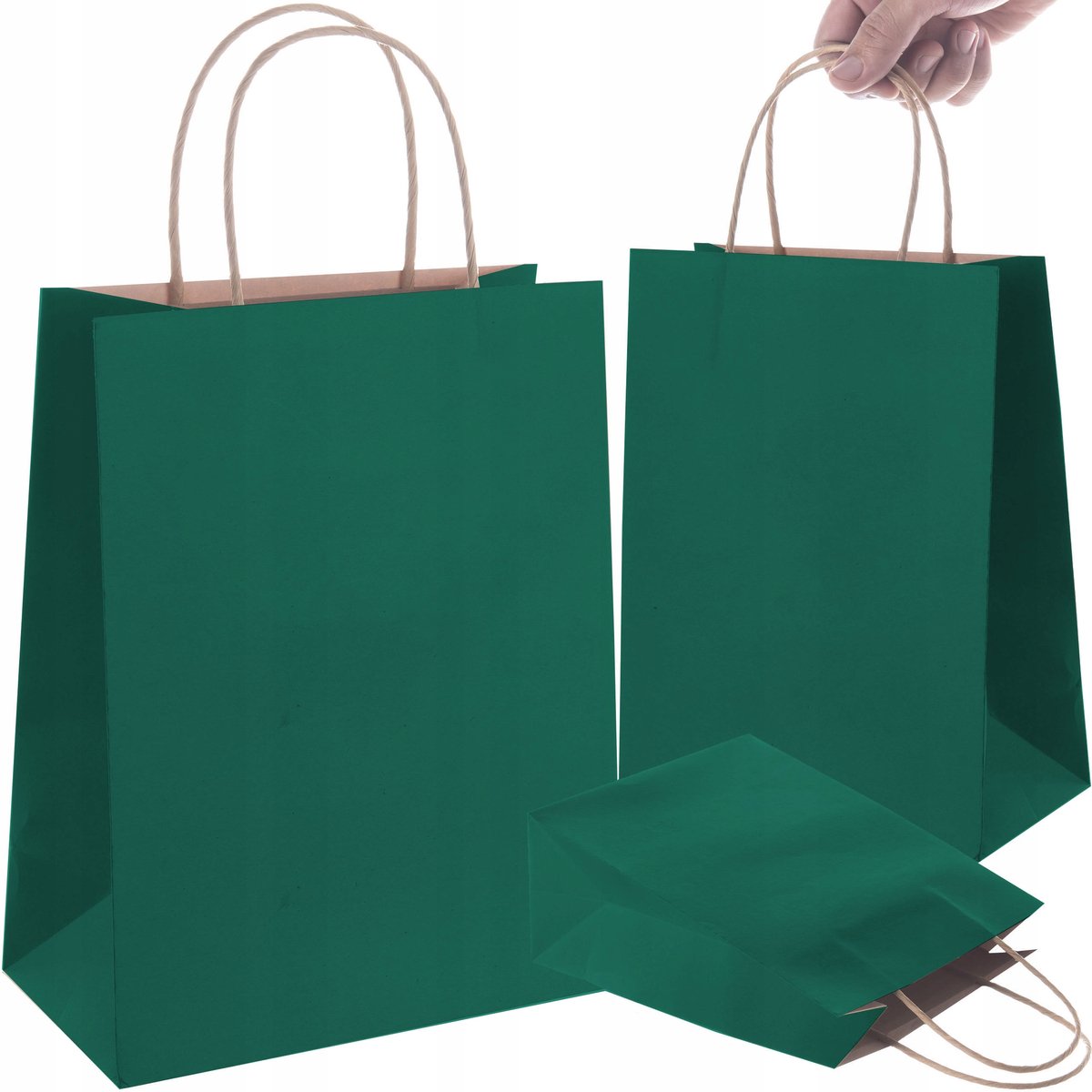 Donkergroene papieren tas A3 (30,5x17x42,5 cm) - 1 stuk