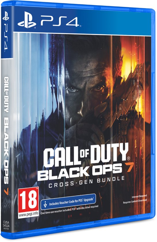 Zijkant PlayStation 4 gamecover Call of Duty: Black Ops 7 Cross-Gen Bundle.