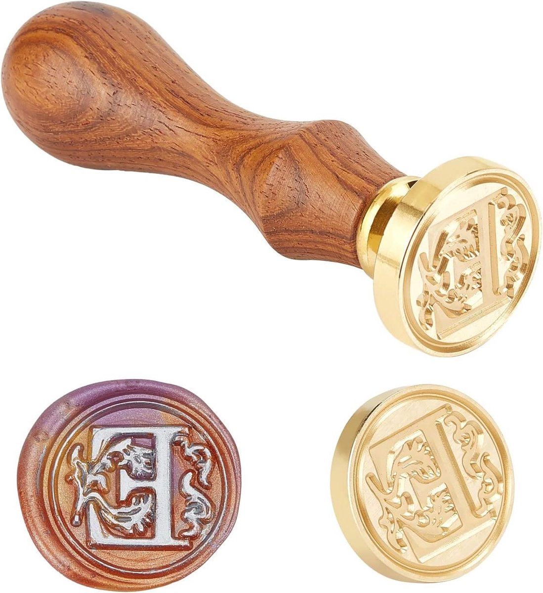 TTGoods - Houten Lakzegel Stempel DIY Set voor Plakboek - Alfabet Letter E - 25x14mm