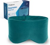 PurelyGoods® Masque de Sommeil – Masque pour les Yeux – 100 % Occultant – Masque de Nuit – Hommes et Femmes – Réglable – Coton – Bleu Océan