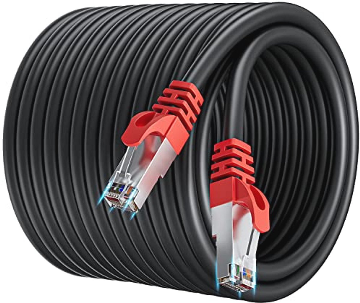 40 m Cat 7 Netwerkkabel Hoge Snelheid 10Gbit/s Buiten Ethernet LAN-Kabel Zwart voor PS5/4 Xbox