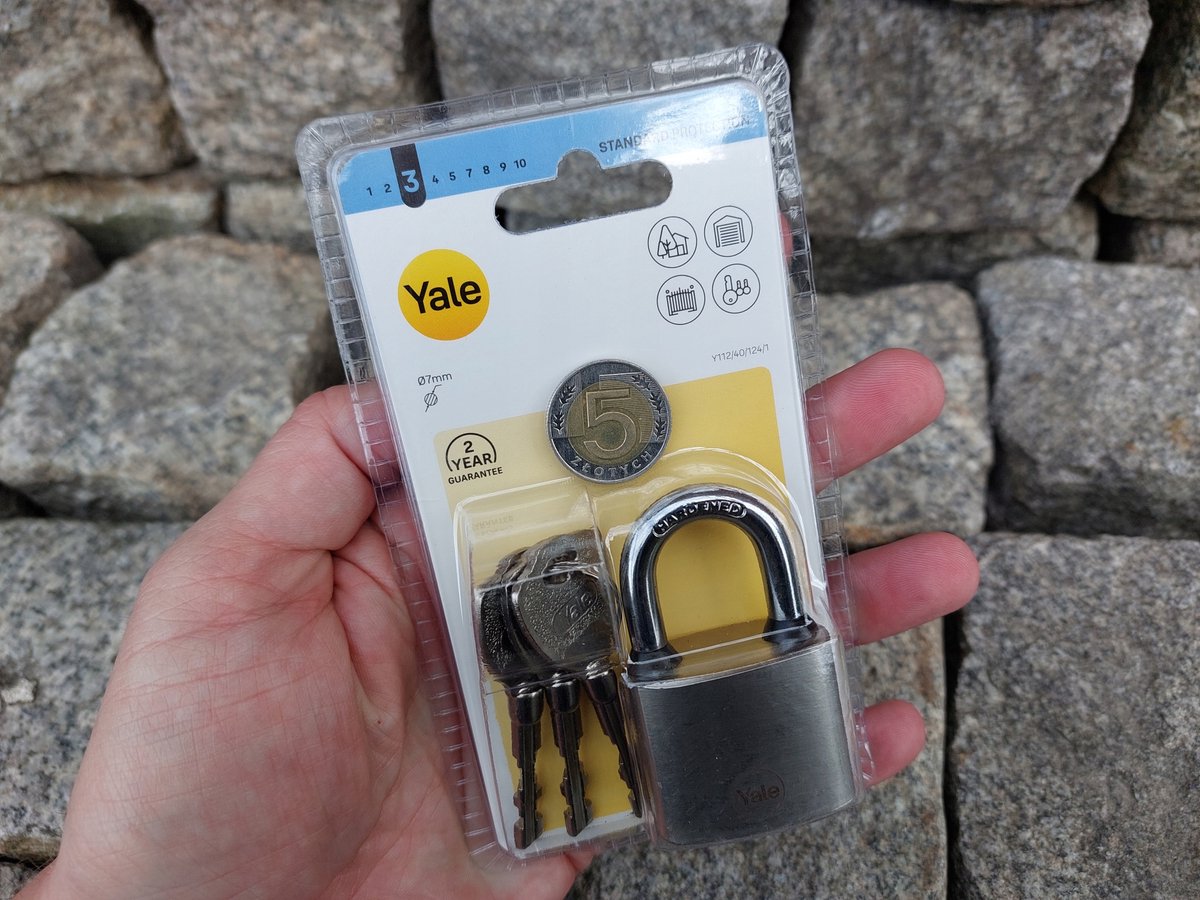 Yale Kettingslot Y112/40 - 40mm - Voor poorten en deuren - 3 sleutels
