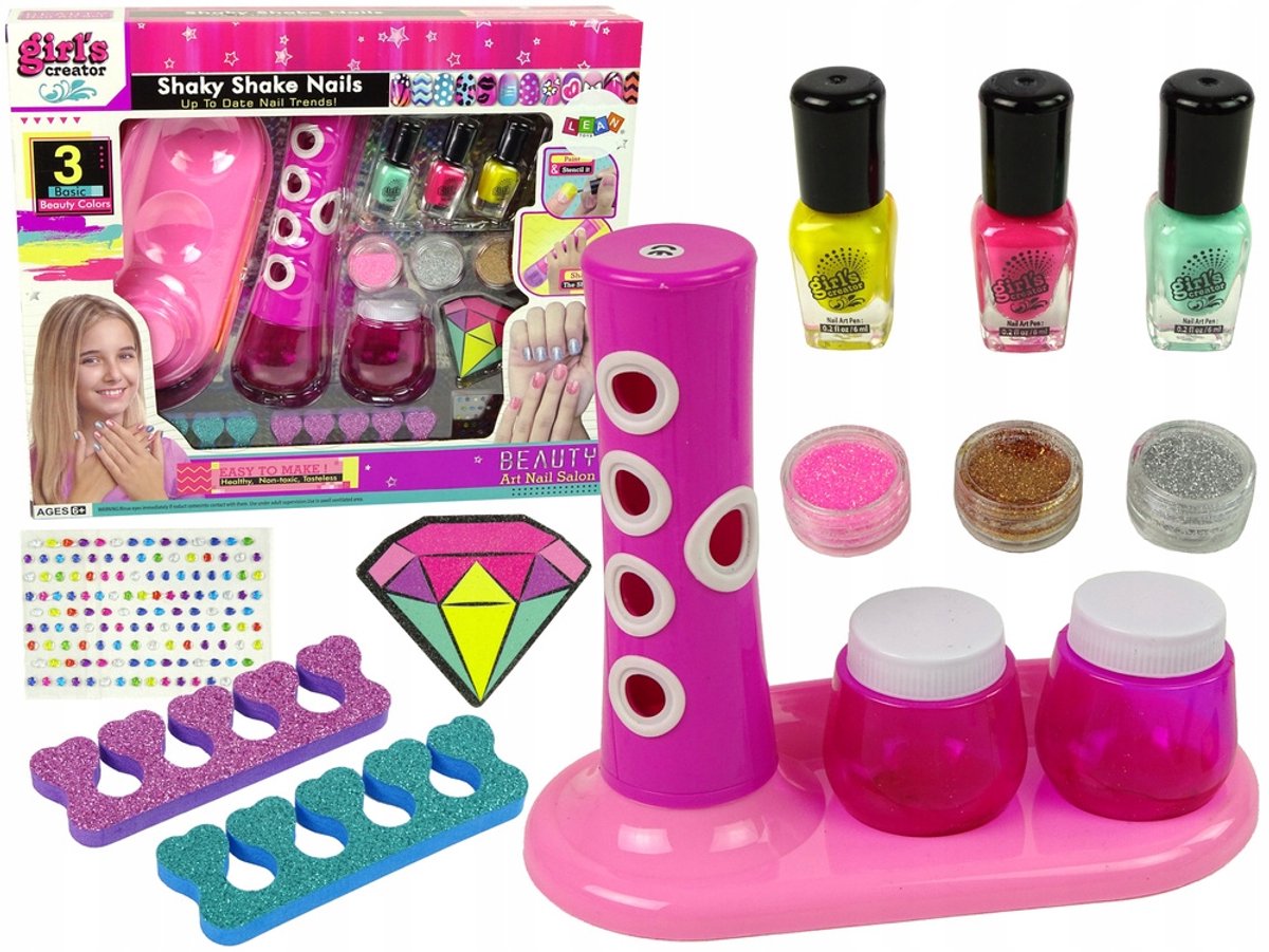 Nagelstudio Set voor Kinderen: Glitter, Lakjes, Stickers & Accessoires