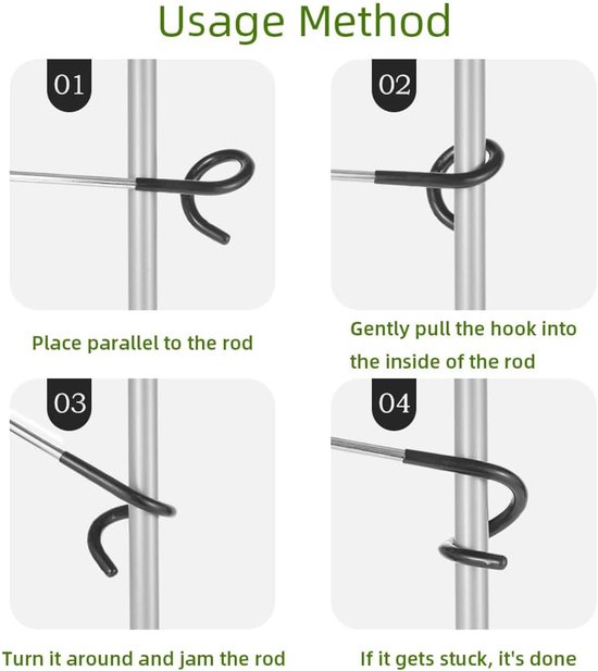 3 stuks - Camping Tent Light Hook - Buitenverlichtingshaken voor Camping - Lantaarnhaak - Keukenplankhaak - Buitenverlichtingshaak - Stevig - Multifunctioneel - Zwart - 14*5cm - Geschikt voor tentverlichting, garages, keukens — afbeelding 3