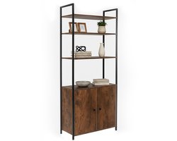 Boekenkast met deuren - industrieel