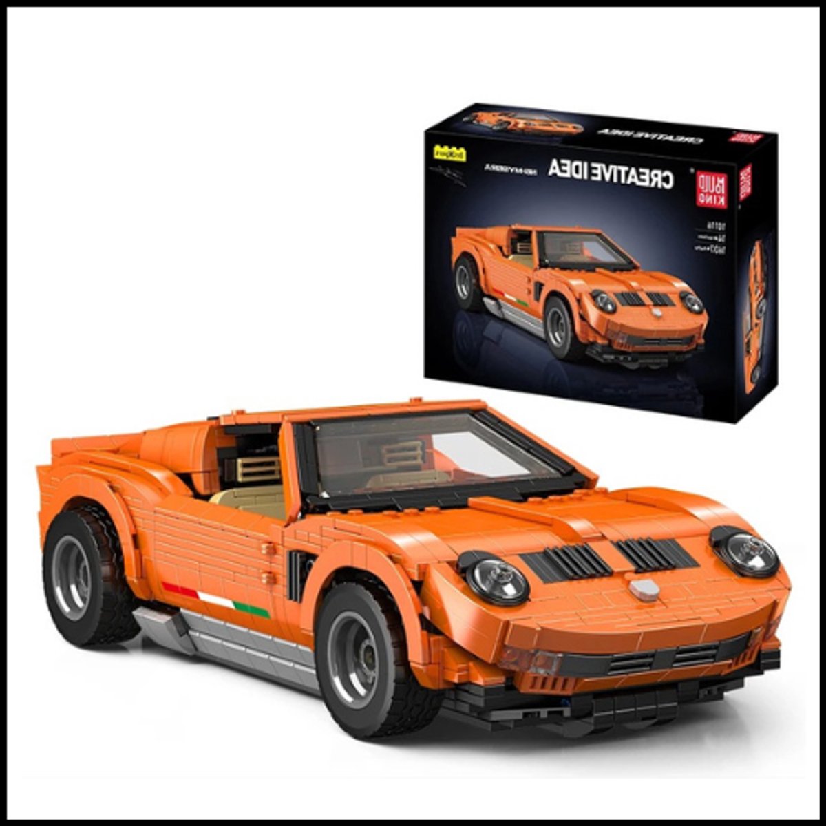 Technische Auto Bouwset Mira – Racewagen Constructieset – Kleine Bouwstenen – Zelfsluitende ABS Blokken – Geschikt voor Kinderen & Volwassenen – Creatief Speelgoed – Educatief & Verstelbaar – Unisex Cadeau